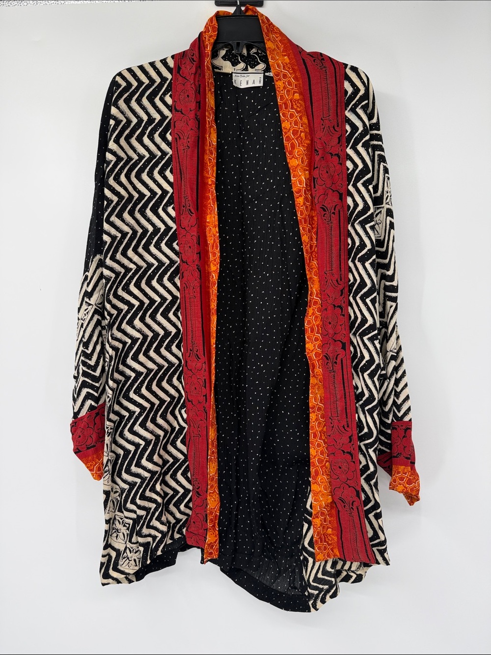 Kenar Vintage Eclectic Boho Rare Patterned Open Cardigan